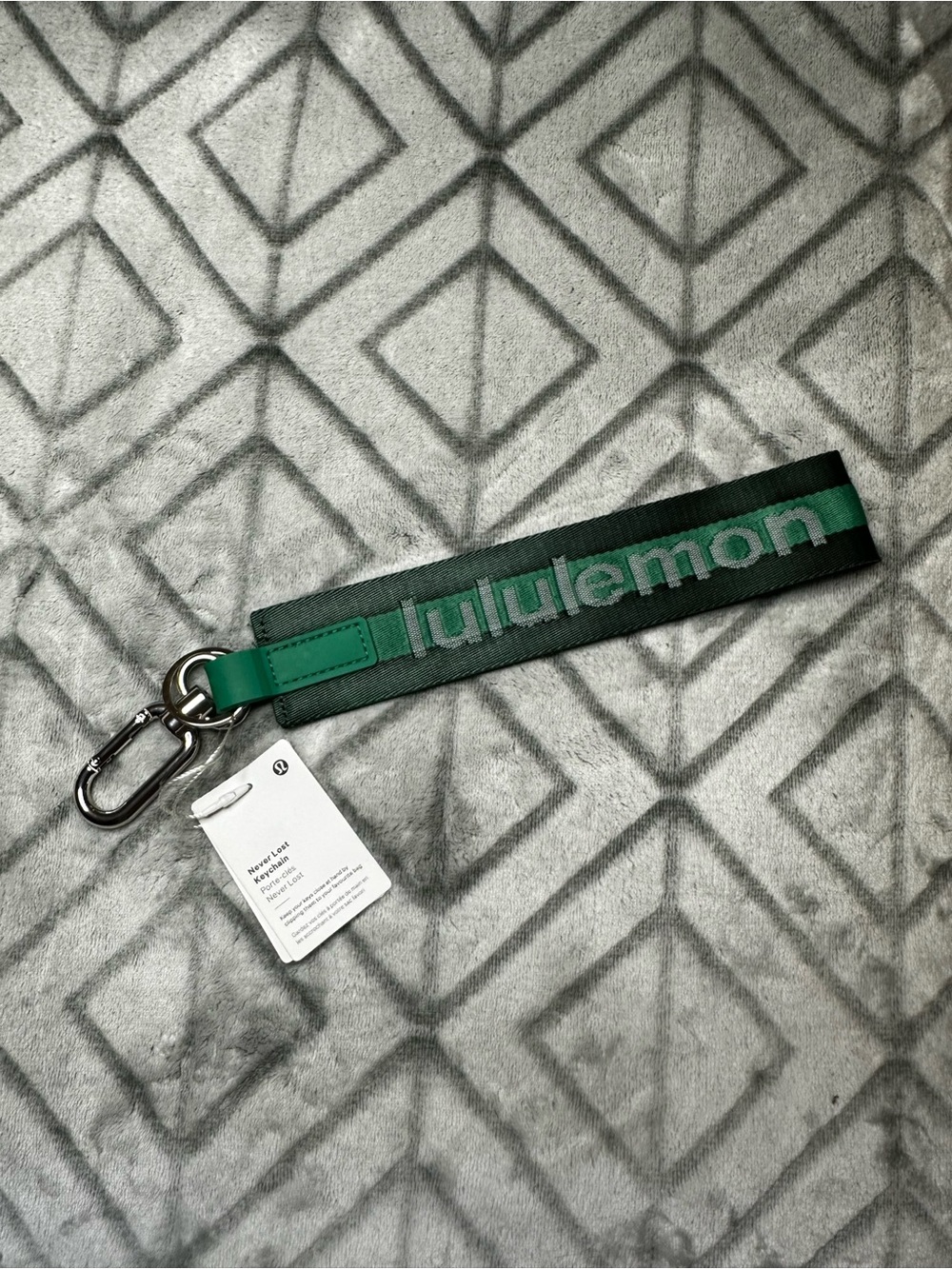 Lululemon Never Lost Keychain in Forest Green